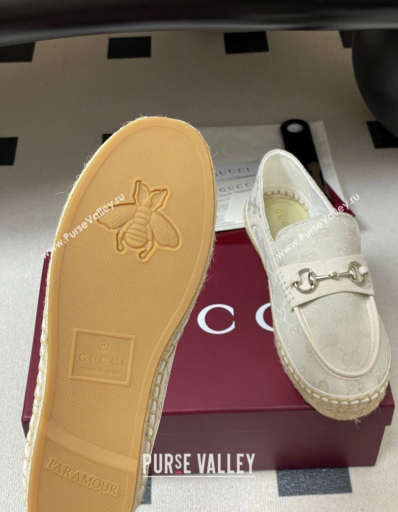 Gucci GG Canvas Flat Espadrilles with Horsebit White 2025 GG121901 (MD-251219006)