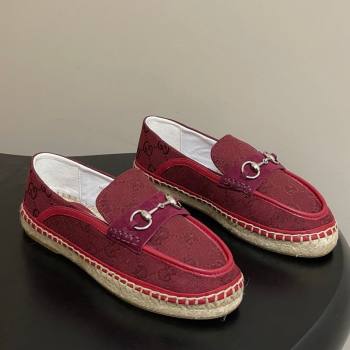 Gucci GG Canvas Flat Espadrilles with Horsebit Red 2025 GG121901 (MD-251219008)