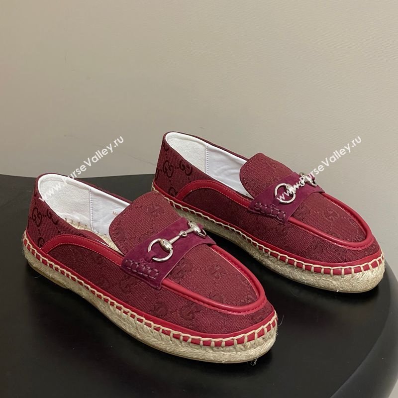 Gucci GG Canvas Flat Espadrilles with Horsebit Red 2025 GG121901 (MD-251219008)