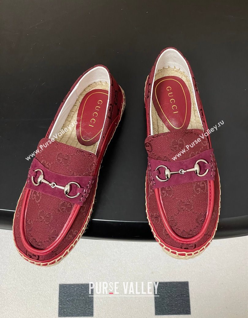 Gucci GG Canvas Flat Espadrilles with Horsebit Red 2025 GG121901 (MD-251219008)