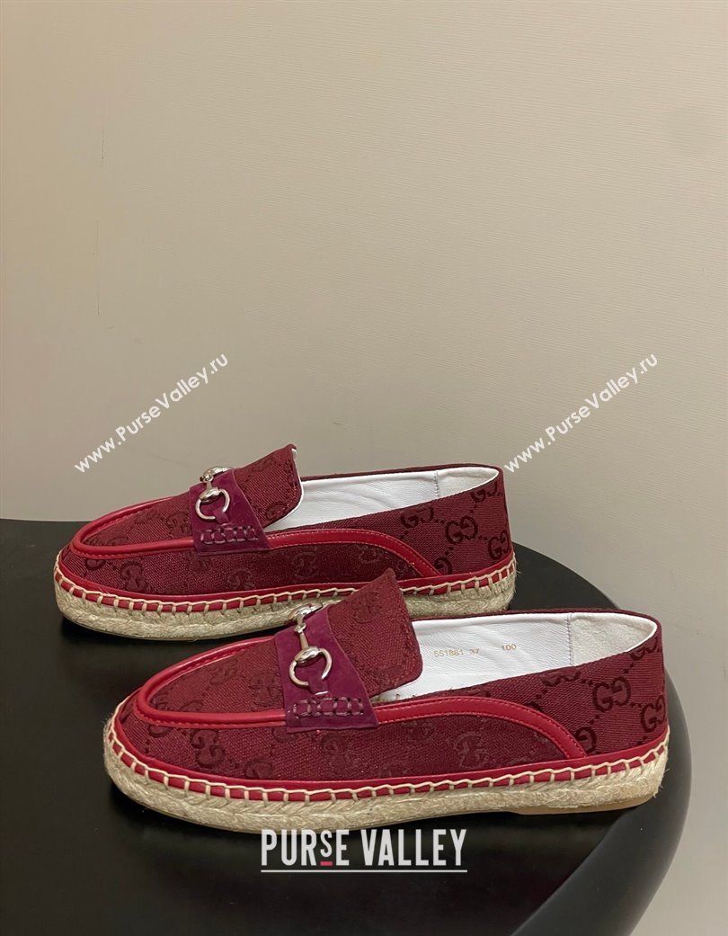 Gucci GG Canvas Flat Espadrilles with Horsebit Red 2025 GG121901 (MD-251219008)