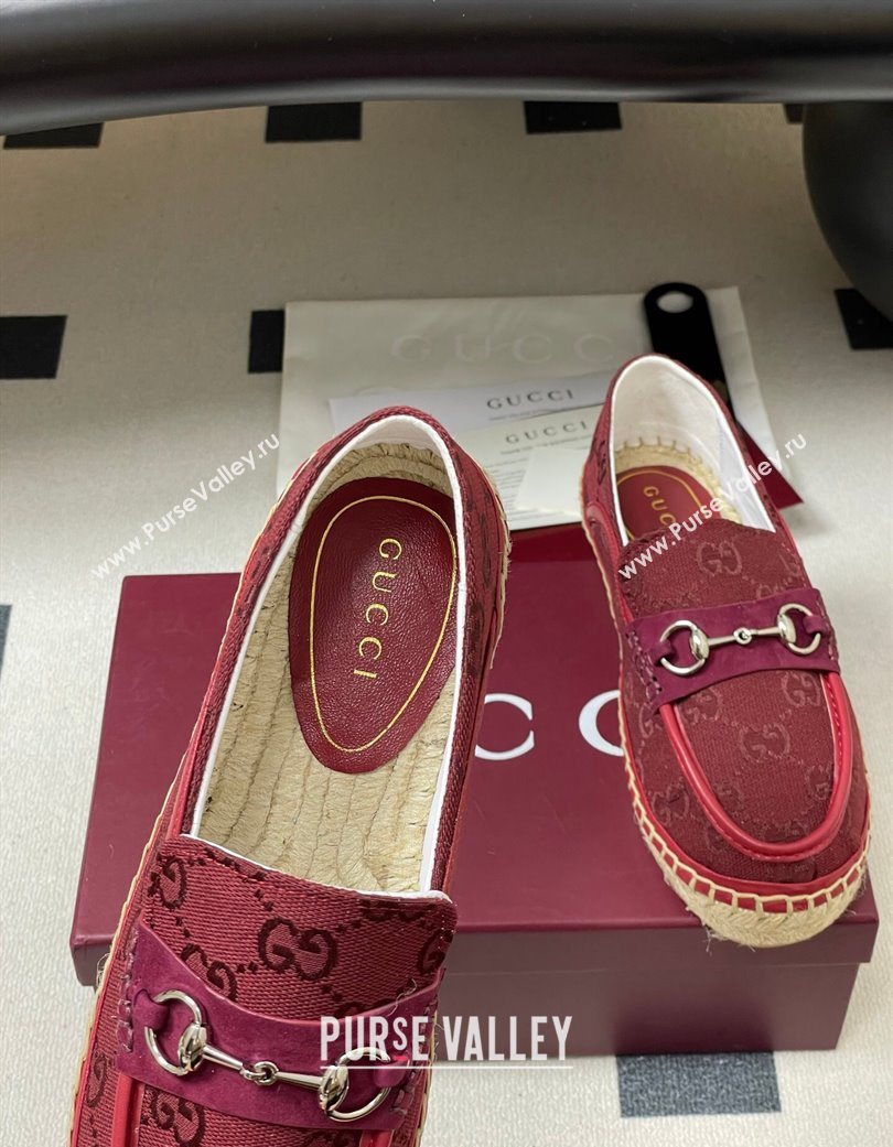 Gucci GG Canvas Flat Espadrilles with Horsebit Red 2025 GG121901 (MD-251219008)