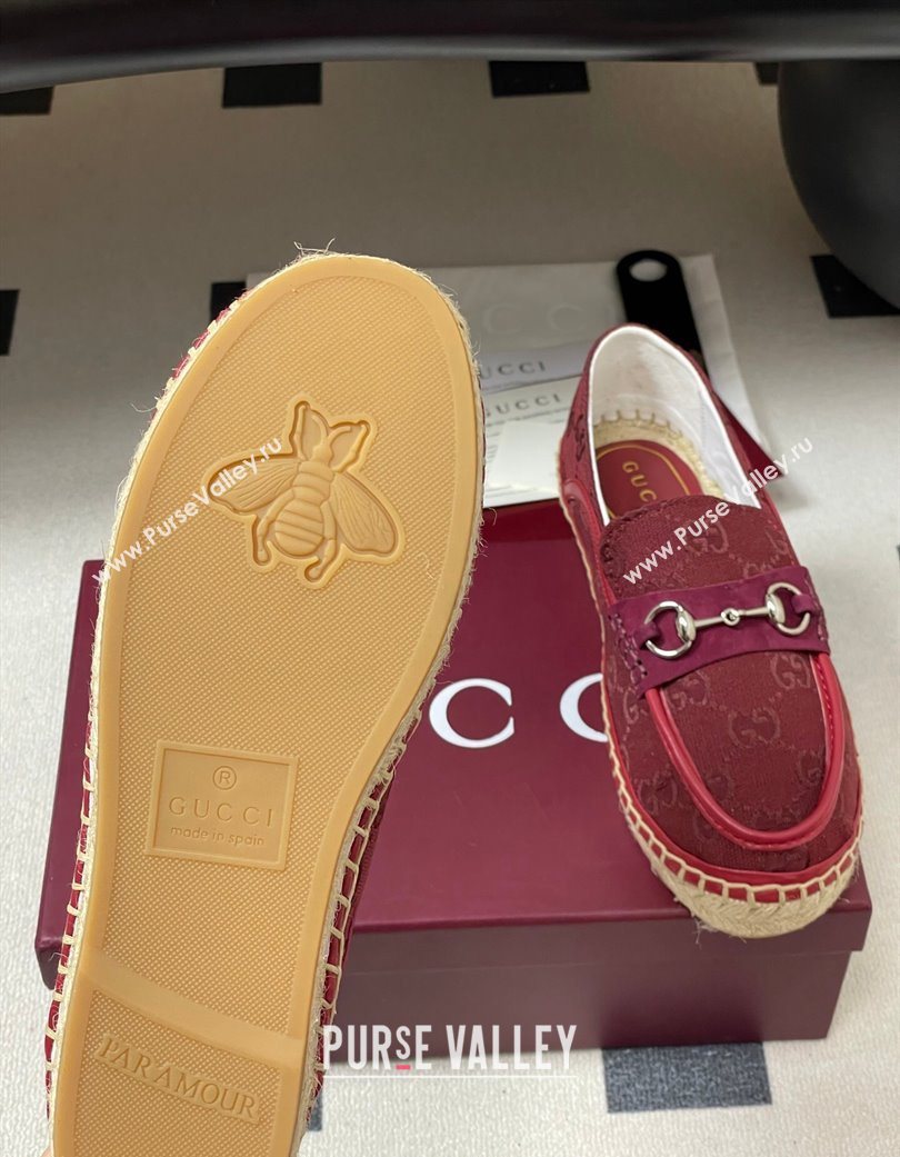 Gucci GG Canvas Flat Espadrilles with Horsebit Red 2025 GG121901 (MD-251219008)