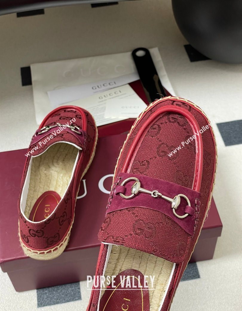 Gucci GG Canvas Flat Espadrilles with Horsebit Red 2025 GG121901 (MD-251219008)