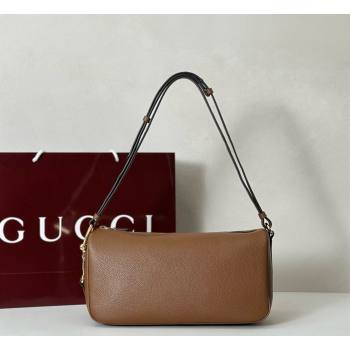 Gucci Half Horsebit medium shoulder bag in Leather Brown 2026 860787 (DLH-260128048)