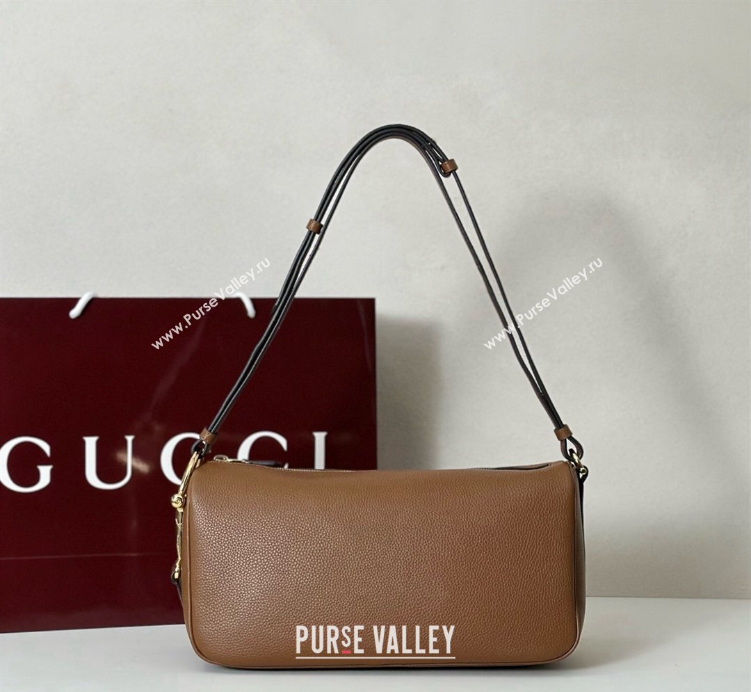 Gucci Half Horsebit medium shoulder bag in Leather Brown 2026 860787 (DLH-260128048)