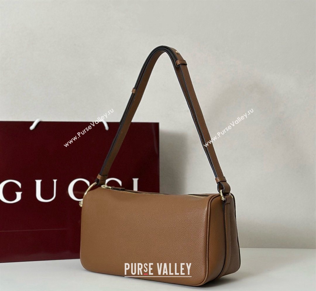 Gucci Half Horsebit medium shoulder bag in Leather Brown 2026 860787 (DLH-260128048)