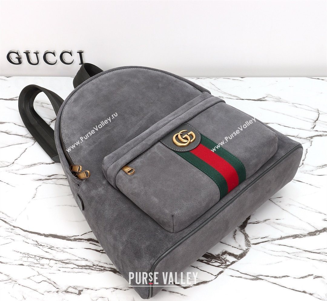 Gucci Mens Ophidia Suede medium backpack bag Grey 2026 834466 (DLH-260127104)