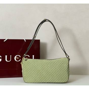 Gucci Half Horsebit medium shoulder bag in GG Suede Dusty Green 2026 860787 (DLH-260128049)