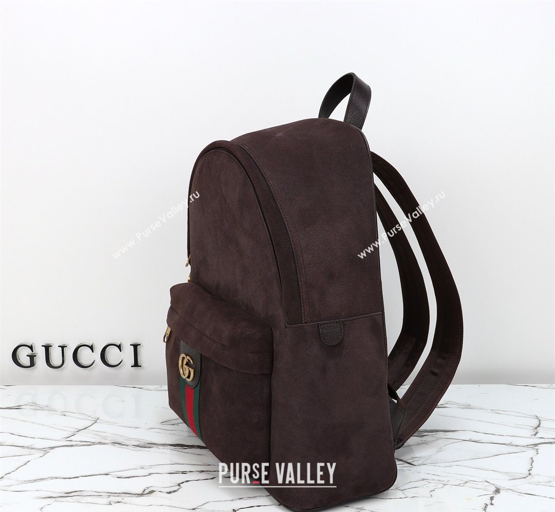 Gucci Mens Ophidia Suede medium backpack bag Dark Brown 2026 834466 (DLH-260127105)