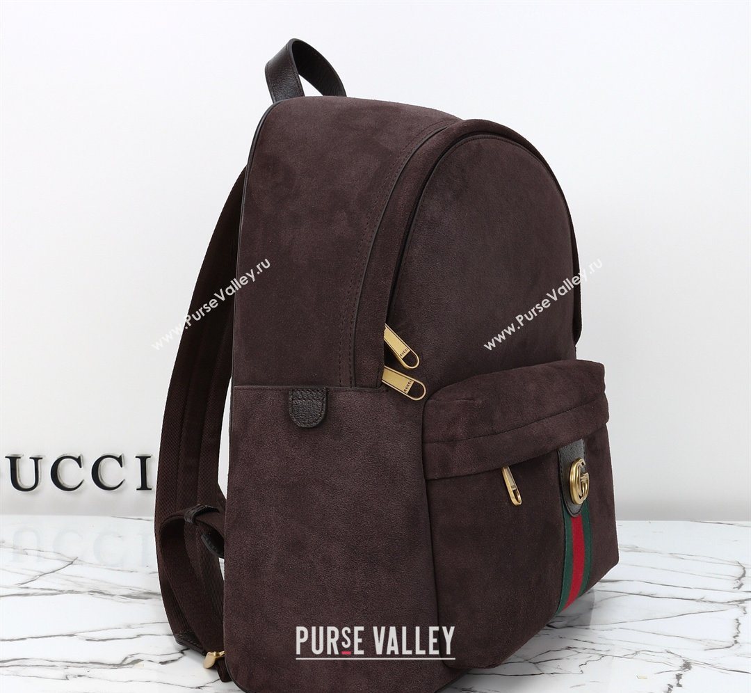 Gucci Mens Ophidia Suede medium backpack bag Dark Brown 2026 834466 (DLH-260127105)
