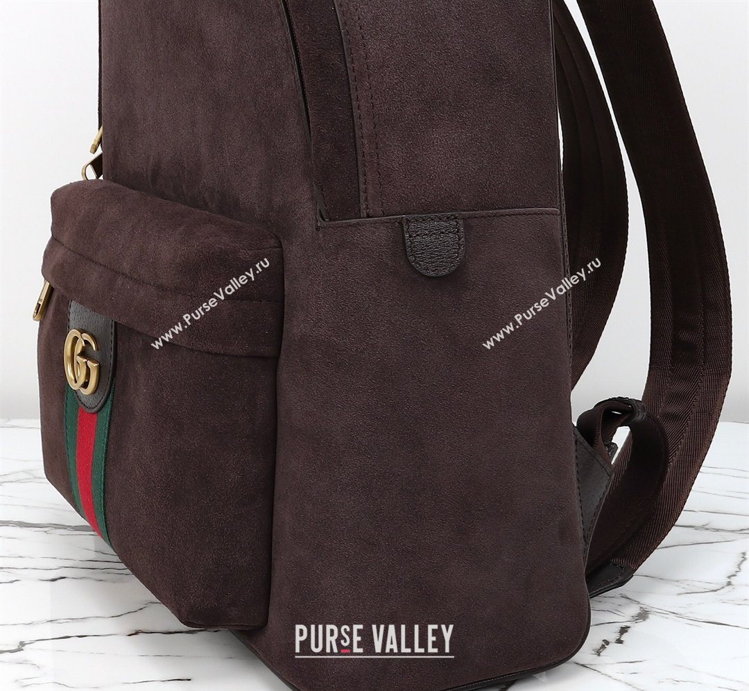Gucci Mens Ophidia Suede medium backpack bag Dark Brown 2026 834466 (DLH-260127105)
