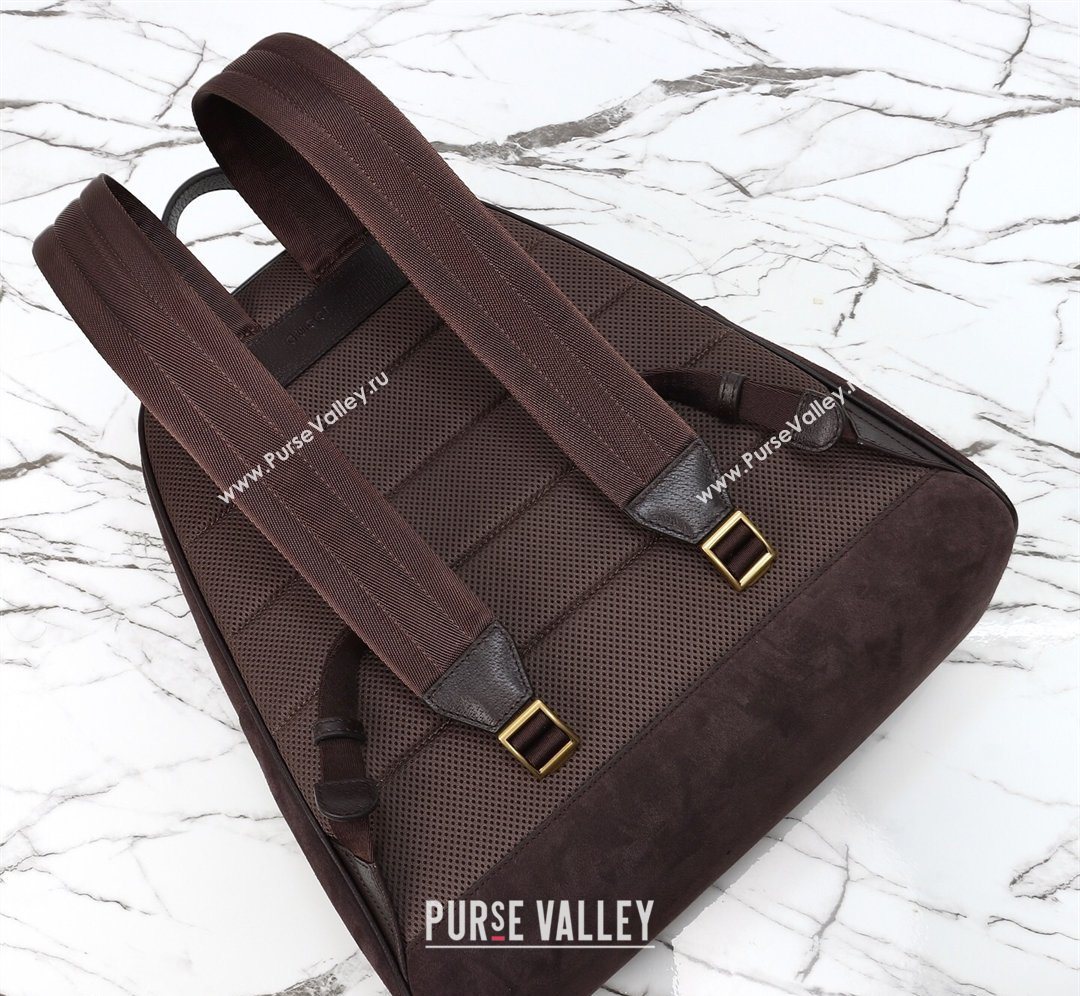 Gucci Mens Ophidia Suede medium backpack bag Dark Brown 2026 834466 (DLH-260127105)