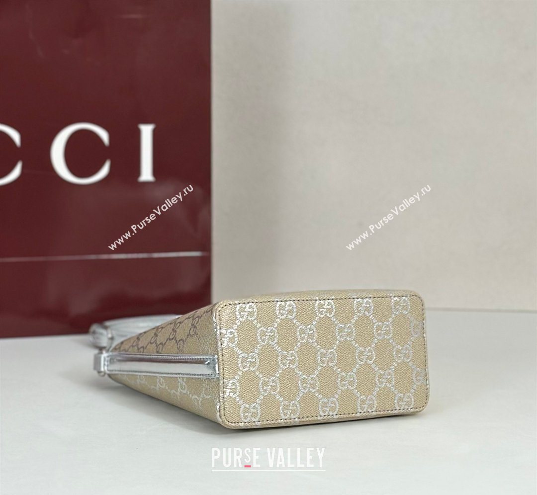 Gucci GG Canvas Emblem Nano Bucket Bag Silver 2026 847090 (DLH-260127074)