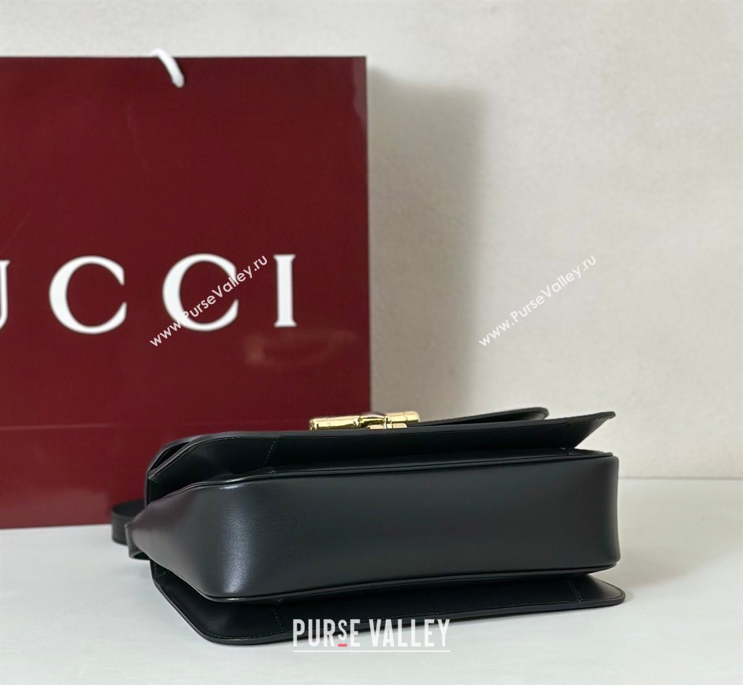 Gucci Siena Leather medium top handle bag with Half Horsebit Black 2026 855535 (DLH-260128008)