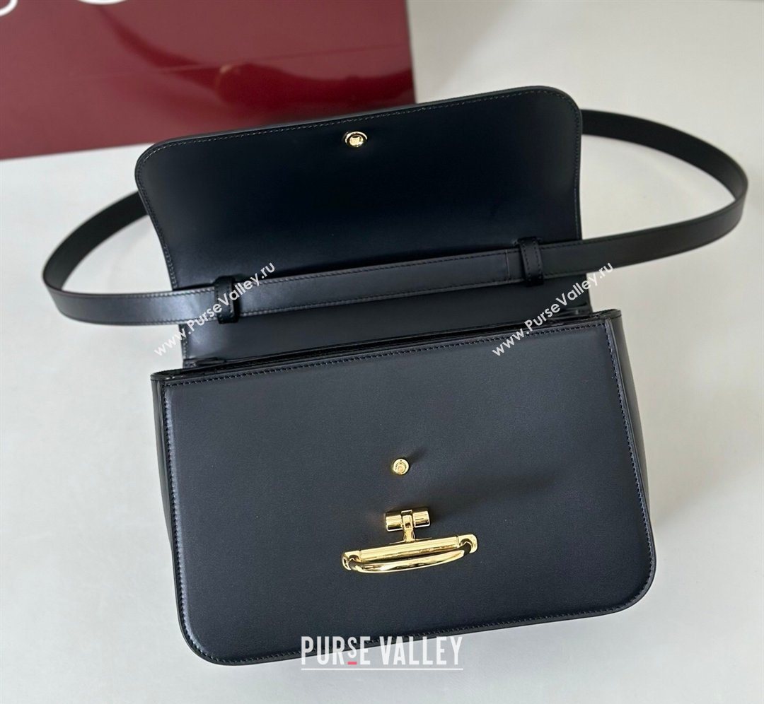 Gucci Siena Leather medium top handle bag with Half Horsebit Black 2026 855535 (DLH-260128008)