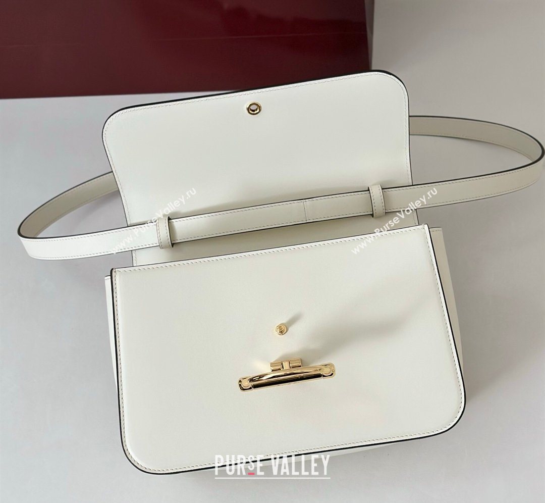 Gucci Siena Leather medium top handle bag with Half Horsebit White 2026 855535 (DLH-260128009)