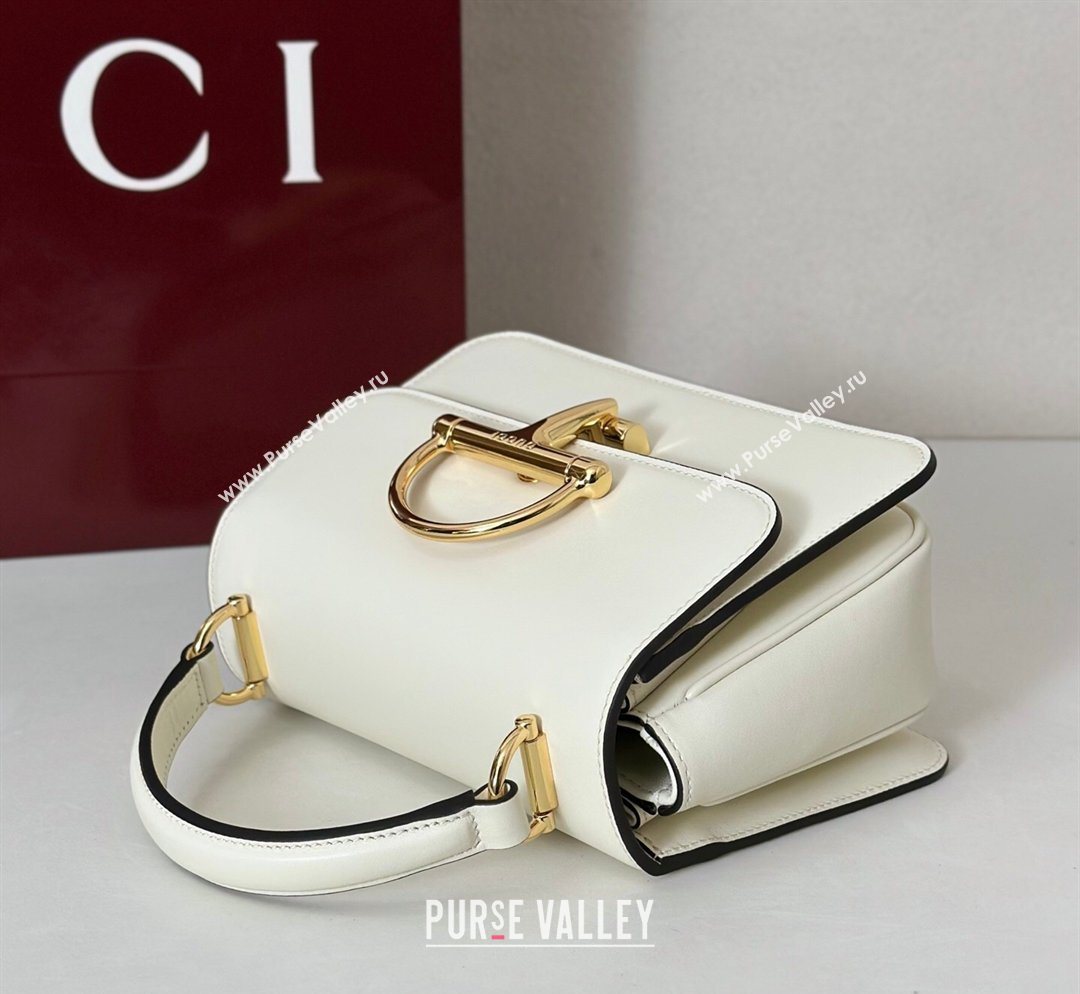 Gucci Siena Leather small top handle bag with Half Horsebit White 2026 855536 (DLH-260128012)