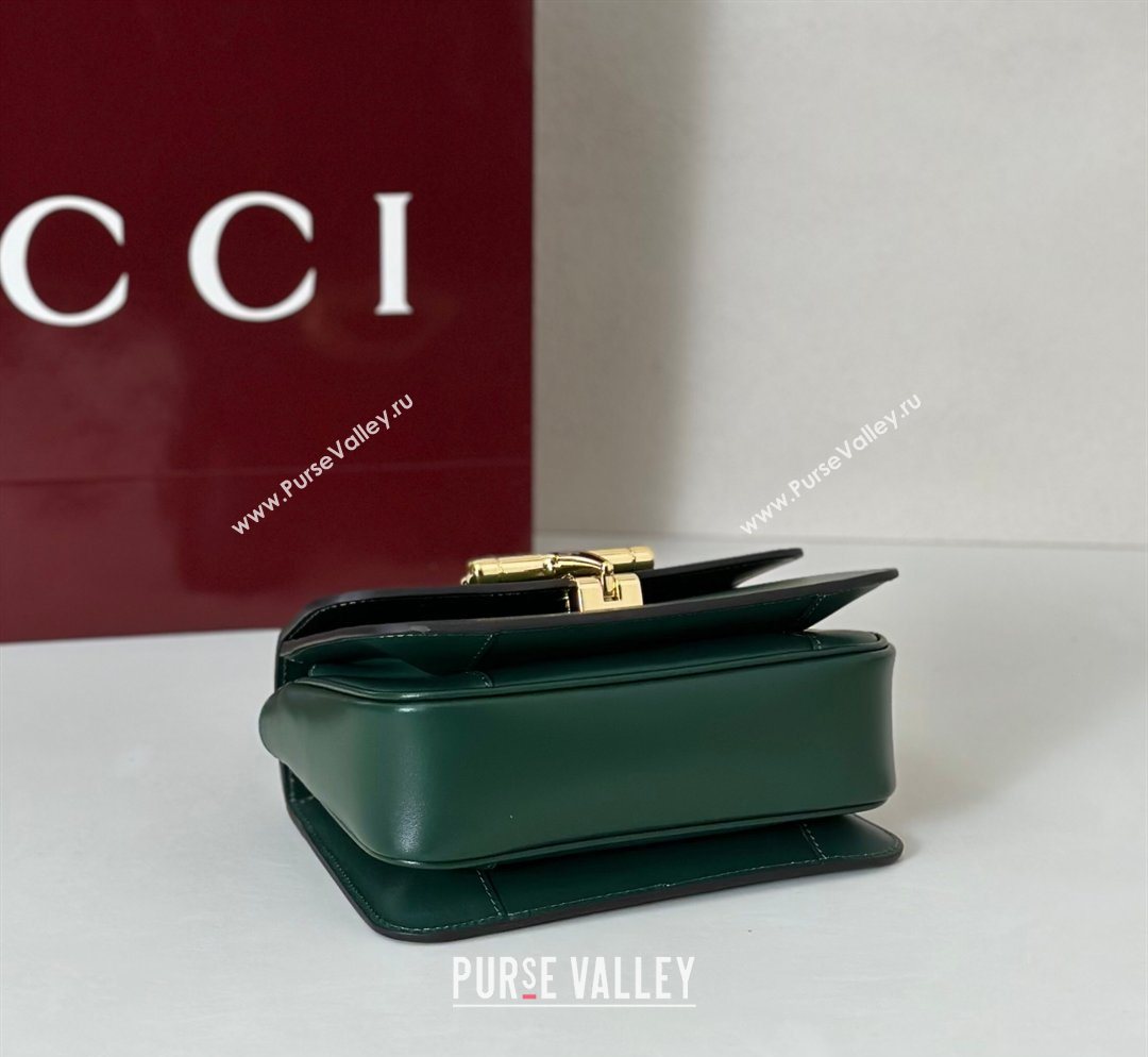 Gucci Siena Leather small top handle bag with Half Horsebit Green 2026 855536 (DLH-260128013)