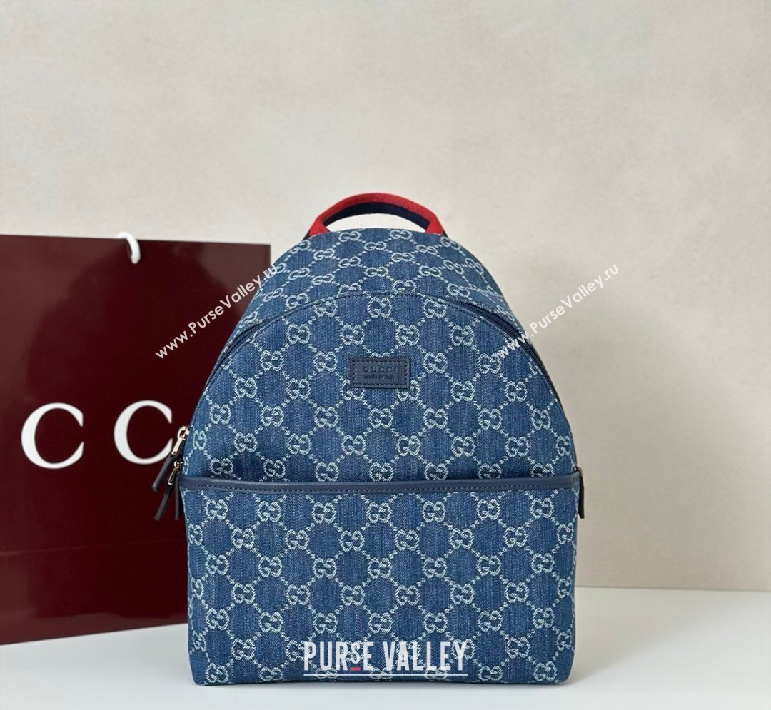 Gucci Childrens GG backpack bag in Blue Denim 2026 782708 (DLH-260128017)