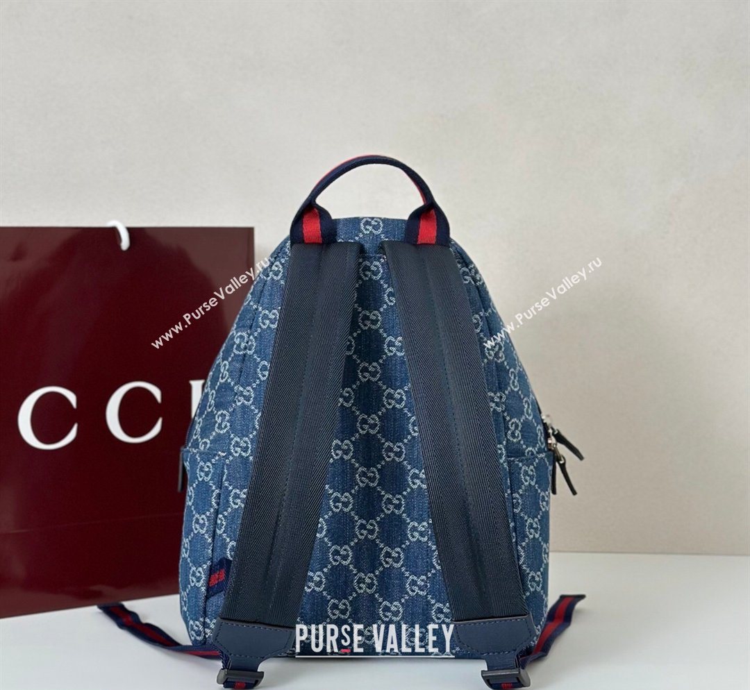 Gucci Childrens GG backpack bag in Blue Denim 2026 782708 (DLH-260128017)