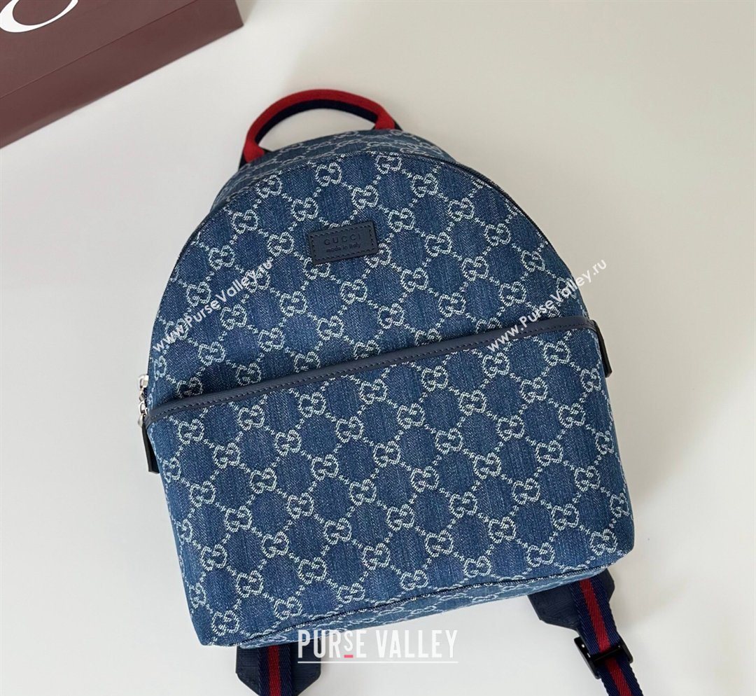 Gucci Childrens GG backpack bag in Blue Denim 2026 782708 (DLH-260128017)