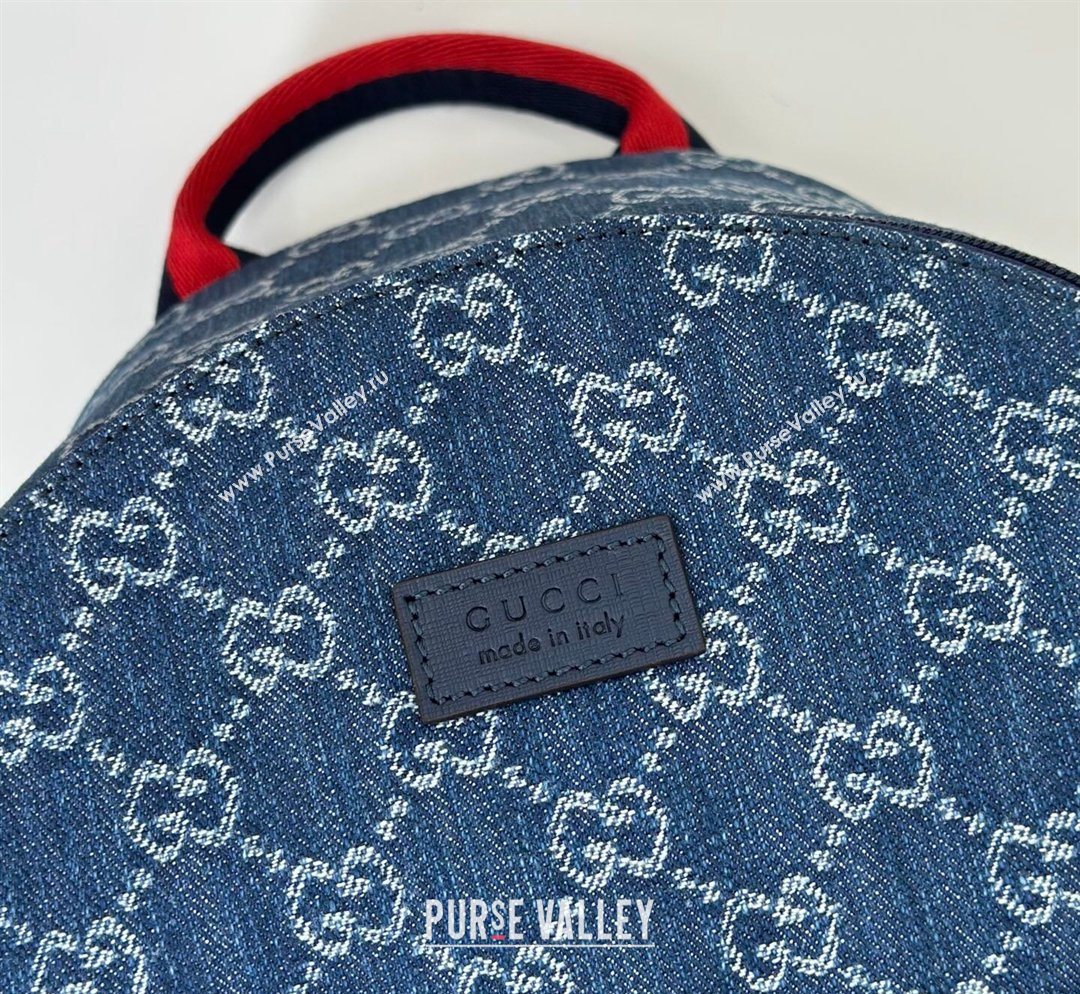 Gucci Childrens GG backpack bag in Blue Denim 2026 782708 (DLH-260128017)