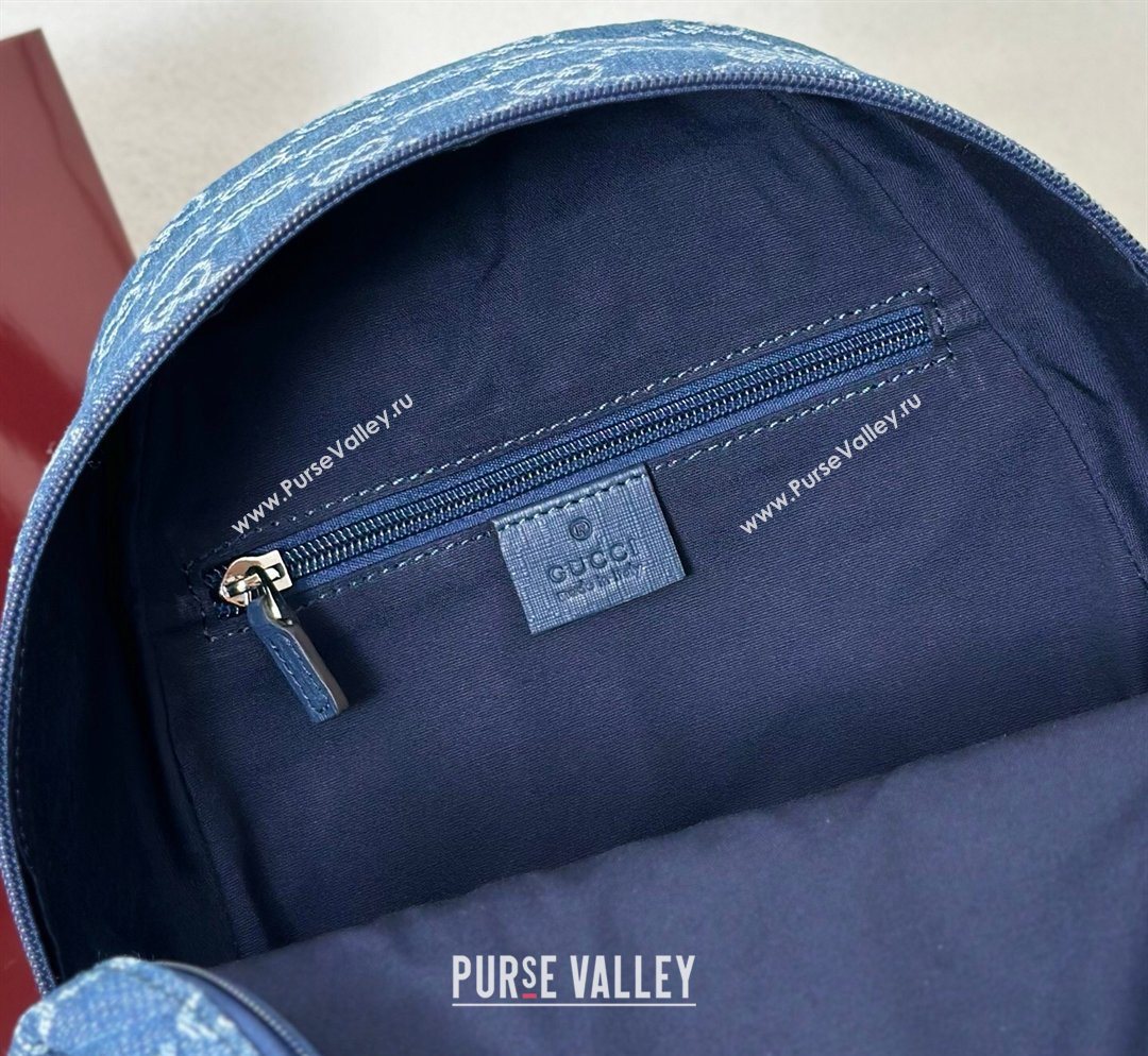 Gucci Childrens GG backpack bag in Blue Denim 2026 782708 (DLH-260128017)
