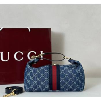 Gucci Vanity medium top handle bag in GG Denim Blue 2026 857799 (DLH-260128020)