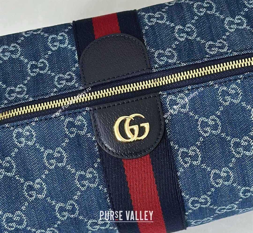 Gucci Vanity medium top handle bag in GG Denim Blue 2026 857799 (DLH-260128020)