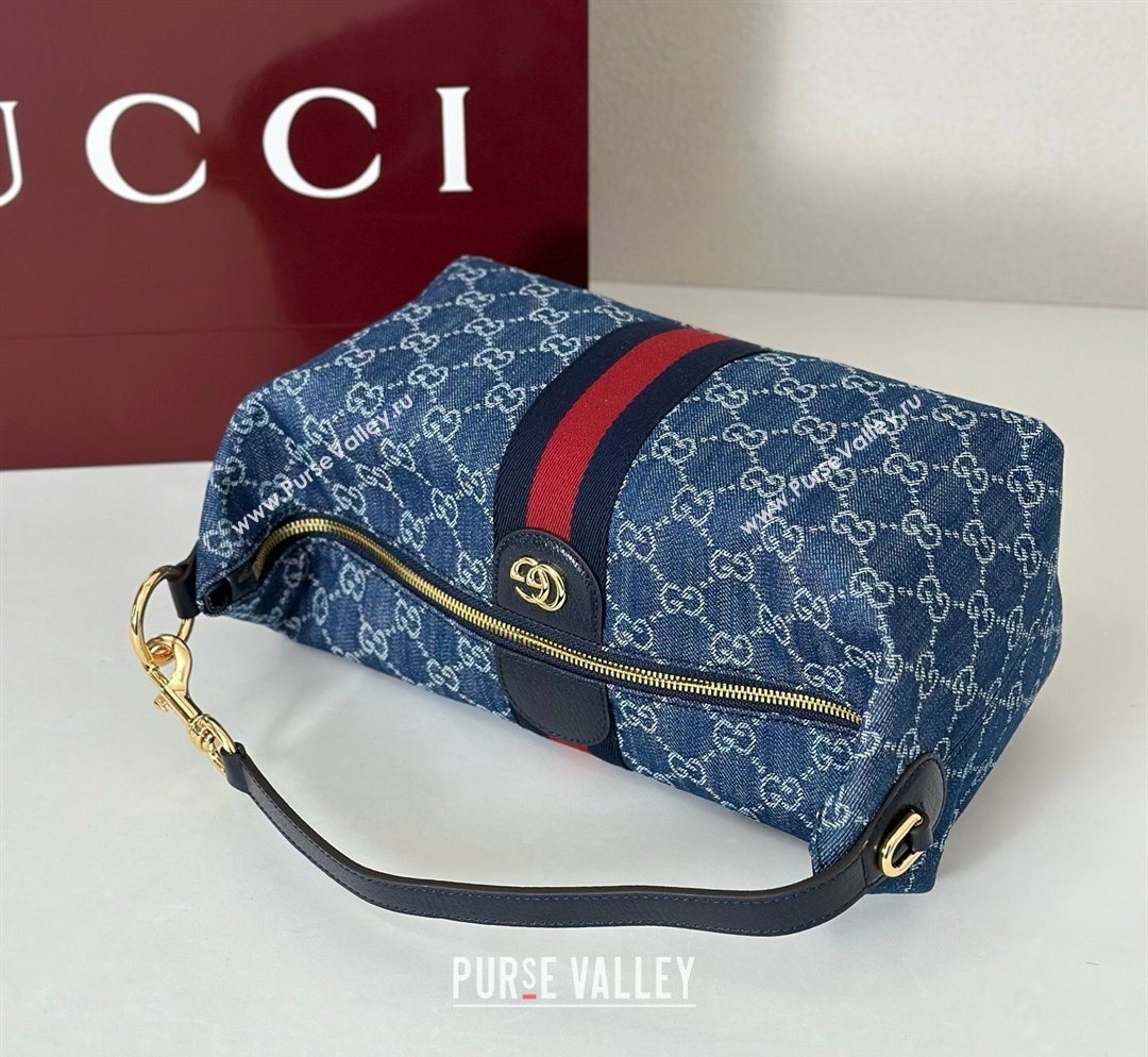 Gucci Vanity medium top handle bag in GG Denim Blue 2026 857799 (DLH-260128020)