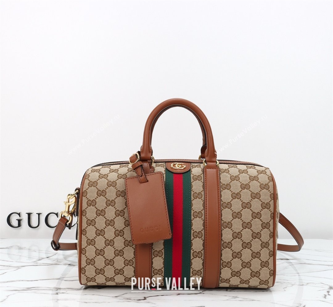 Gucci Ophidia medium boston bag in GG Canvas Beige/Brown 2026 857595 (DLH-260128025)