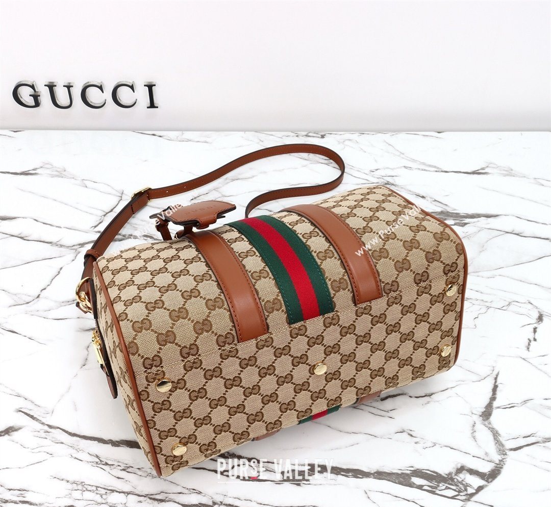Gucci Ophidia medium boston bag in GG Canvas Beige/Brown 2026 857595 (DLH-260128025)