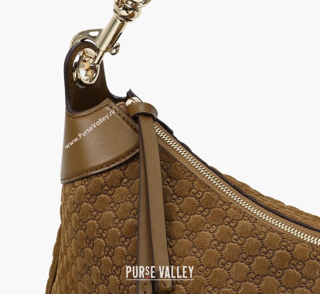 Gucci B medium shoulder bag in Micro GG Suede Brown 2026 855251 (DLH-260128028)