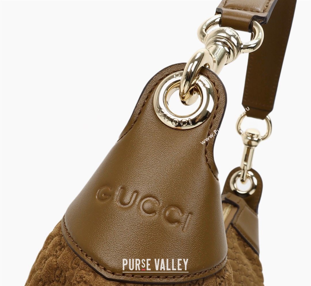 Gucci B medium shoulder bag in Micro GG Suede Brown 2026 855251 (DLH-260128028)
