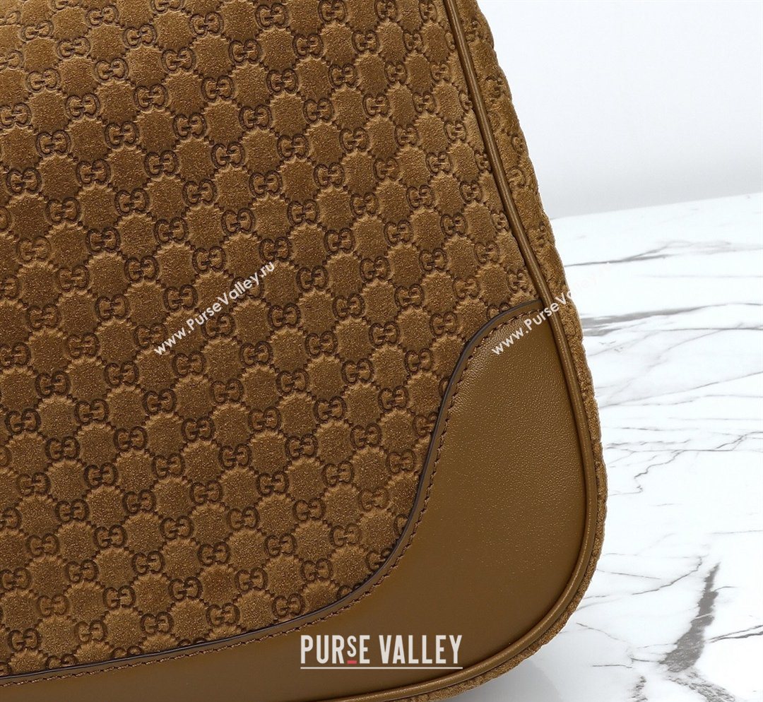 Gucci B medium shoulder bag in Micro GG Suede Brown 2026 855251 (DLH-260128028)