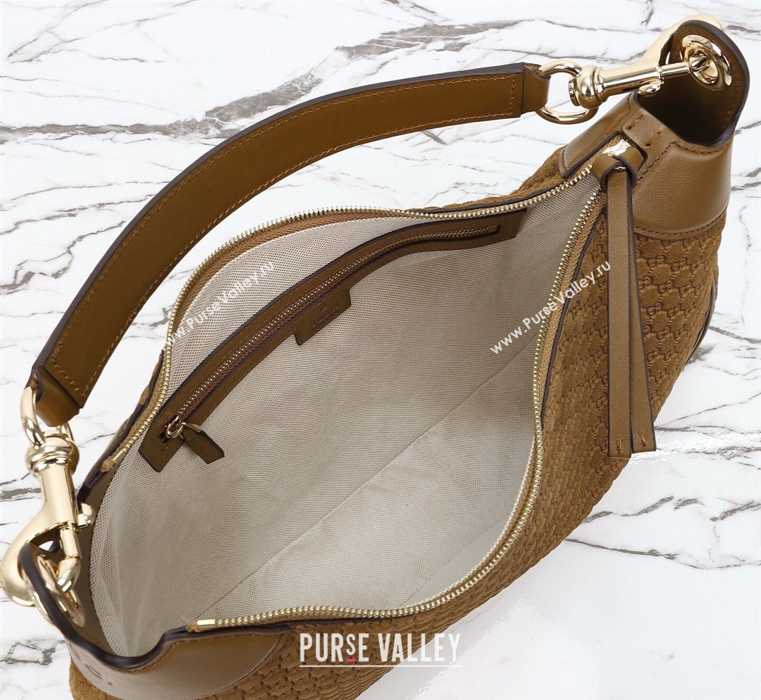 Gucci B medium shoulder bag in Micro GG Suede Brown 2026 855251 (DLH-260128028)