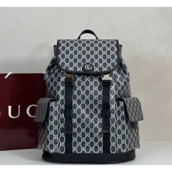 Gucci Mens Ophidia Large Backpack Bag in GG Fabric Black/Silver 2026 ‎839110 (DLH-260127093)