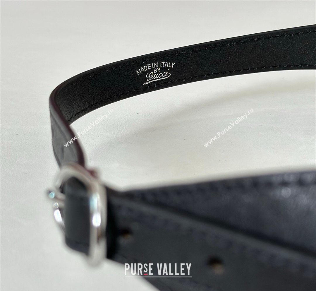 Gucci Jackie Slim small shoulder bag in Glossy Grainy Leather Black 2026 863137 (DLH-260128032)