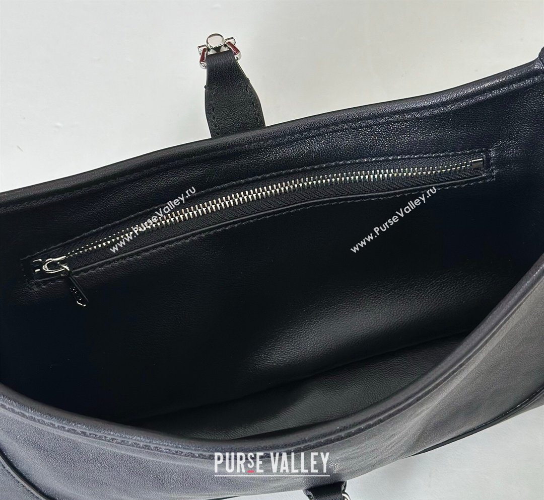 Gucci Jackie Slim small shoulder bag in Glossy Grainy Leather Black 2026 863137 (DLH-260128032)