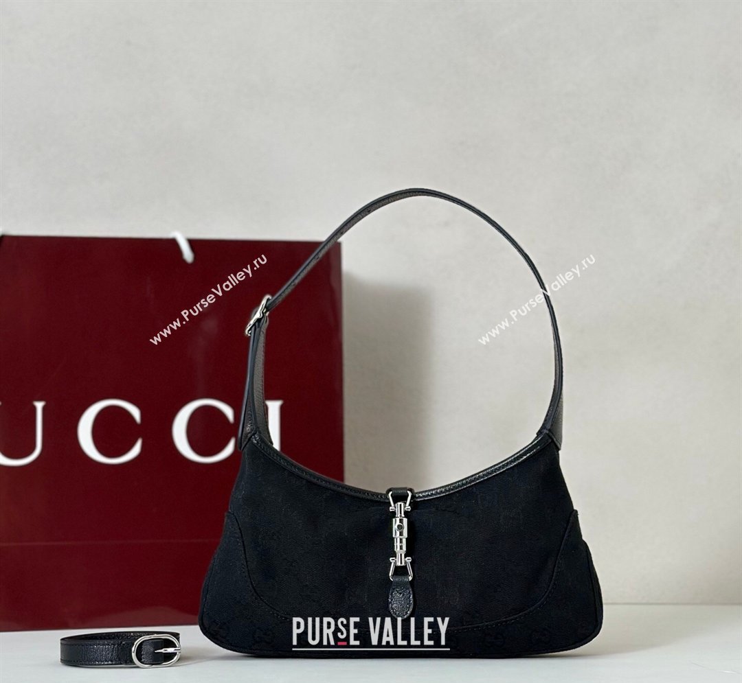 Gucci Jackie Slim small shoulder bag in GG Canvas Black 2026 863137 (DLH-260128031)