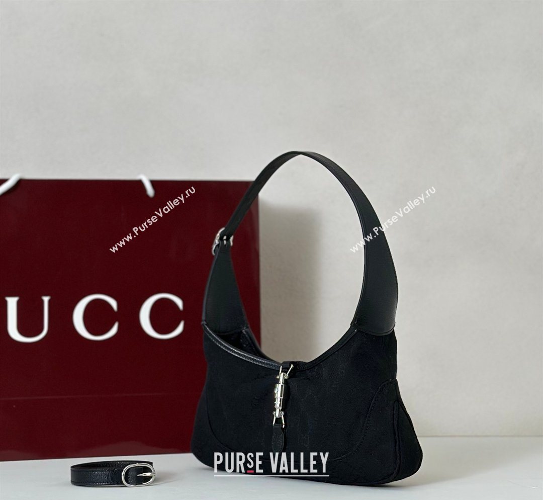 Gucci Jackie Slim small shoulder bag in GG Canvas Black 2026 863137 (DLH-260128031)
