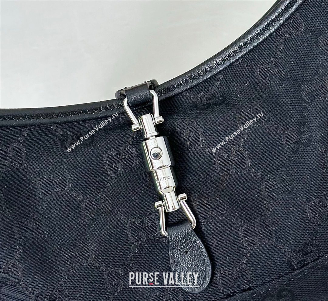 Gucci Jackie Slim small shoulder bag in GG Canvas Black 2026 863137 (DLH-260128031)