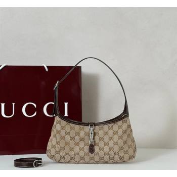 Gucci Jackie Slim small shoulder bag in GG Canvas Sand Beige/Brown 2026 863137 (DLH-260128030)