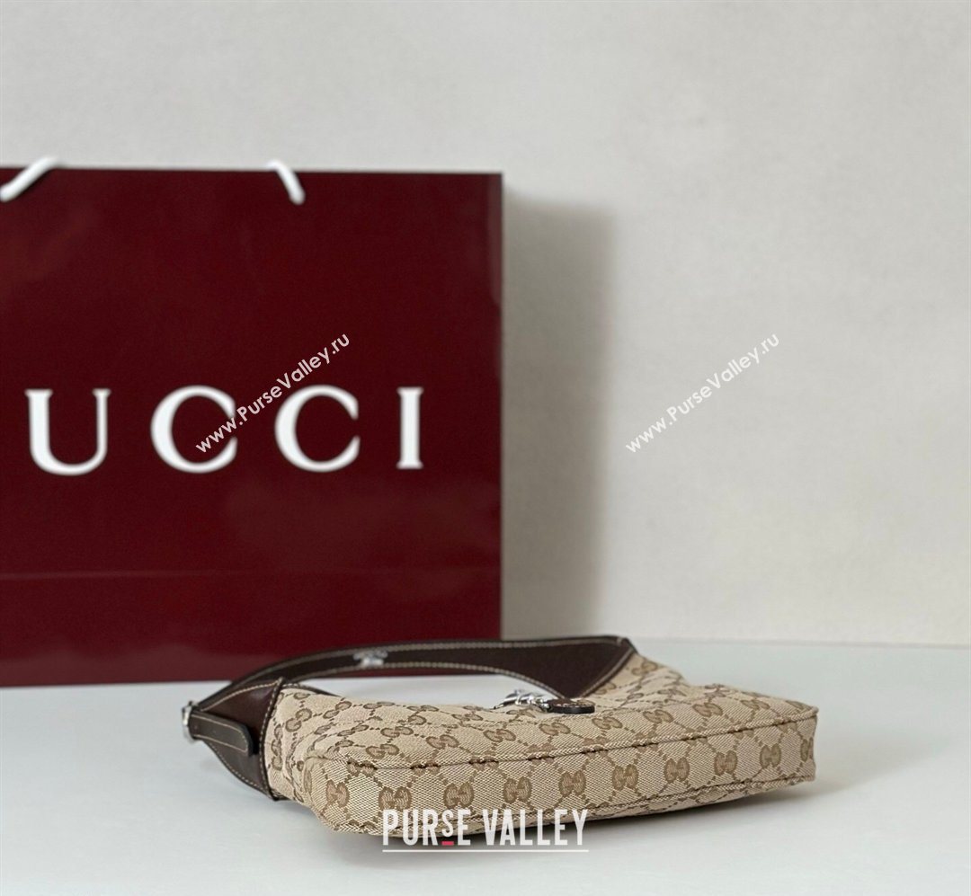 Gucci Jackie Slim small shoulder bag in GG Canvas Sand Beige/Brown 2026 863137 (DLH-260128030)