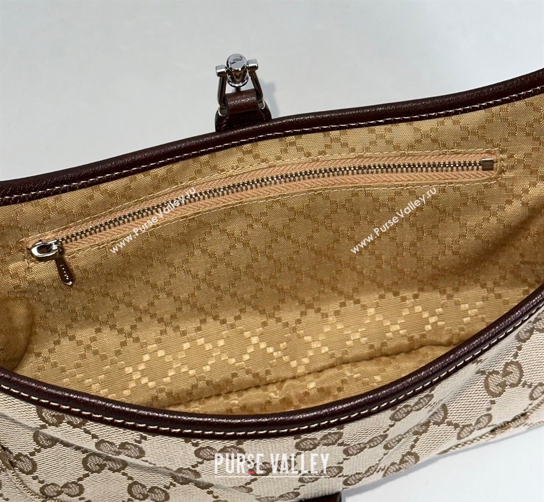 Gucci Jackie Slim small shoulder bag in GG Canvas Sand Beige/Brown 2026 863137 (DLH-260128030)