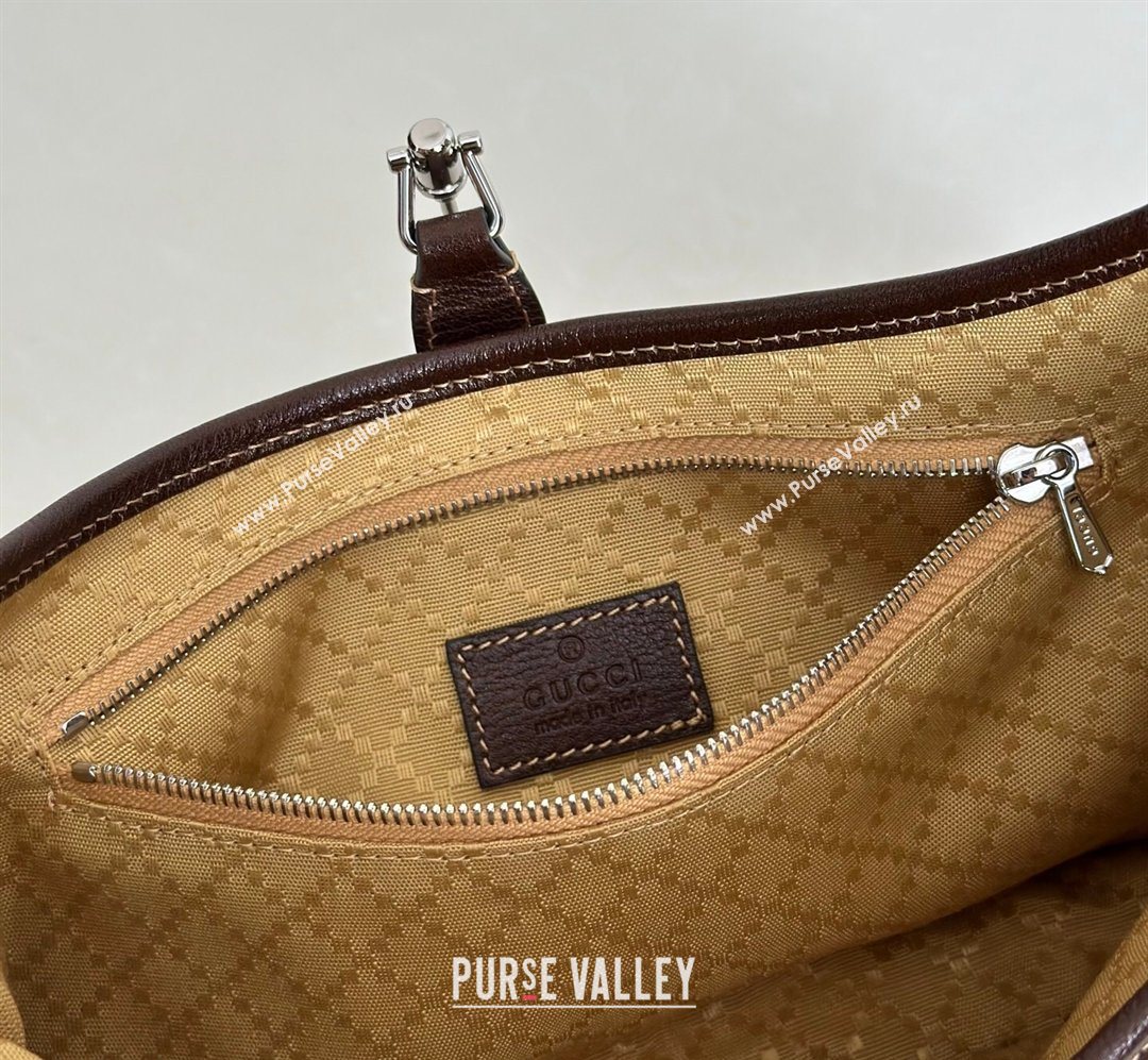 Gucci Jackie Slim small shoulder bag in GG Canvas Sand Beige/Brown 2026 863137 (DLH-260128030)