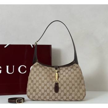 Gucci Jackie Slim medium shoulder bag in GG Canvas Sand Beige/Brown 2026 863136 (DLH-260128033)