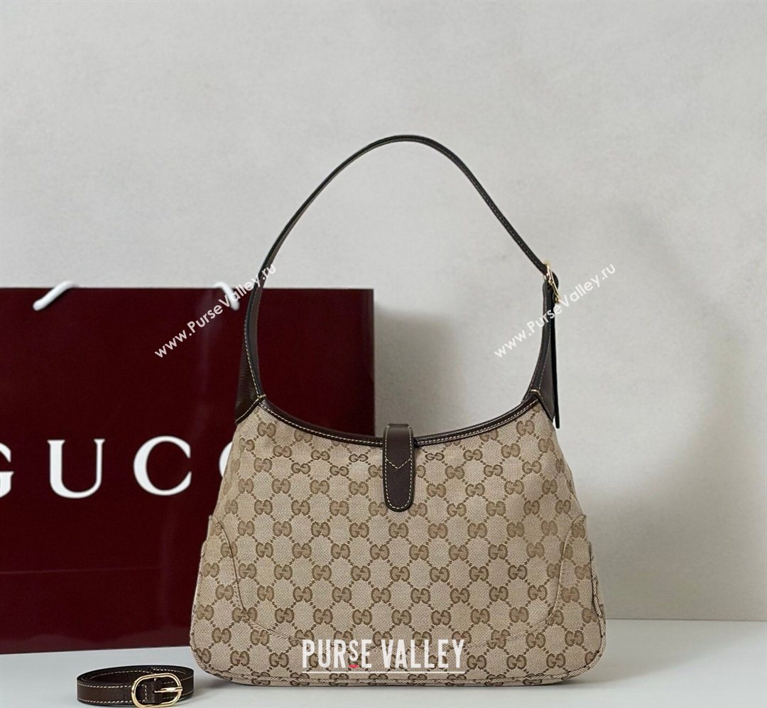 Gucci Jackie Slim medium shoulder bag in GG Canvas Sand Beige/Brown 2026 863136 (DLH-260128033)