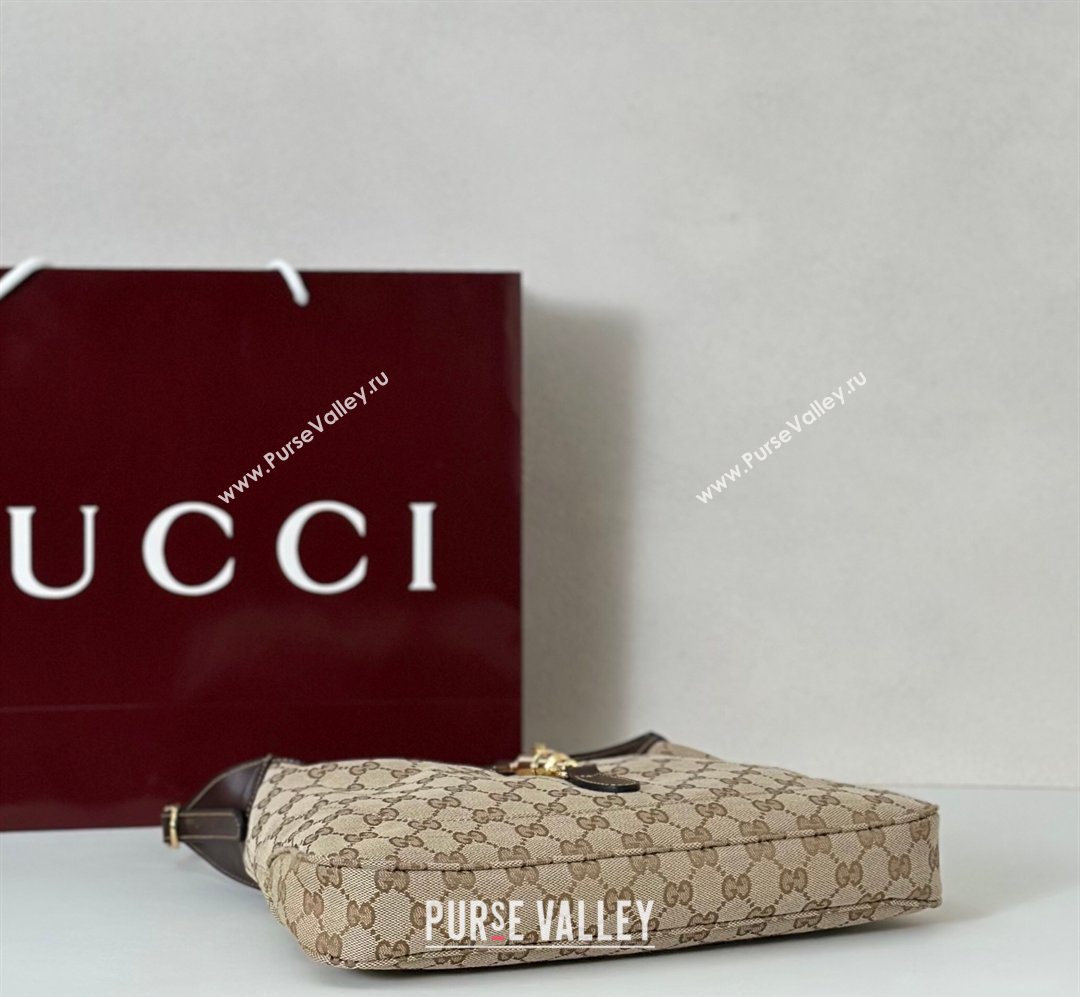 Gucci Jackie Slim medium shoulder bag in GG Canvas Sand Beige/Brown 2026 863136 (DLH-260128033)